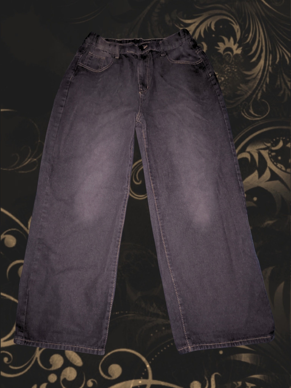 Oversized grunge dark grey baggy jeans